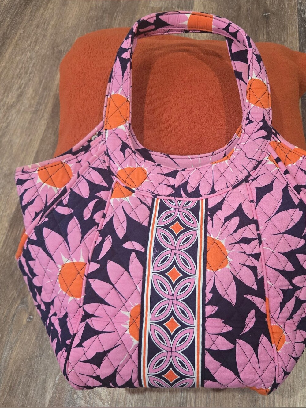 Vera Bradley Pink, Orange & Purple Quilted Shoulder Bag